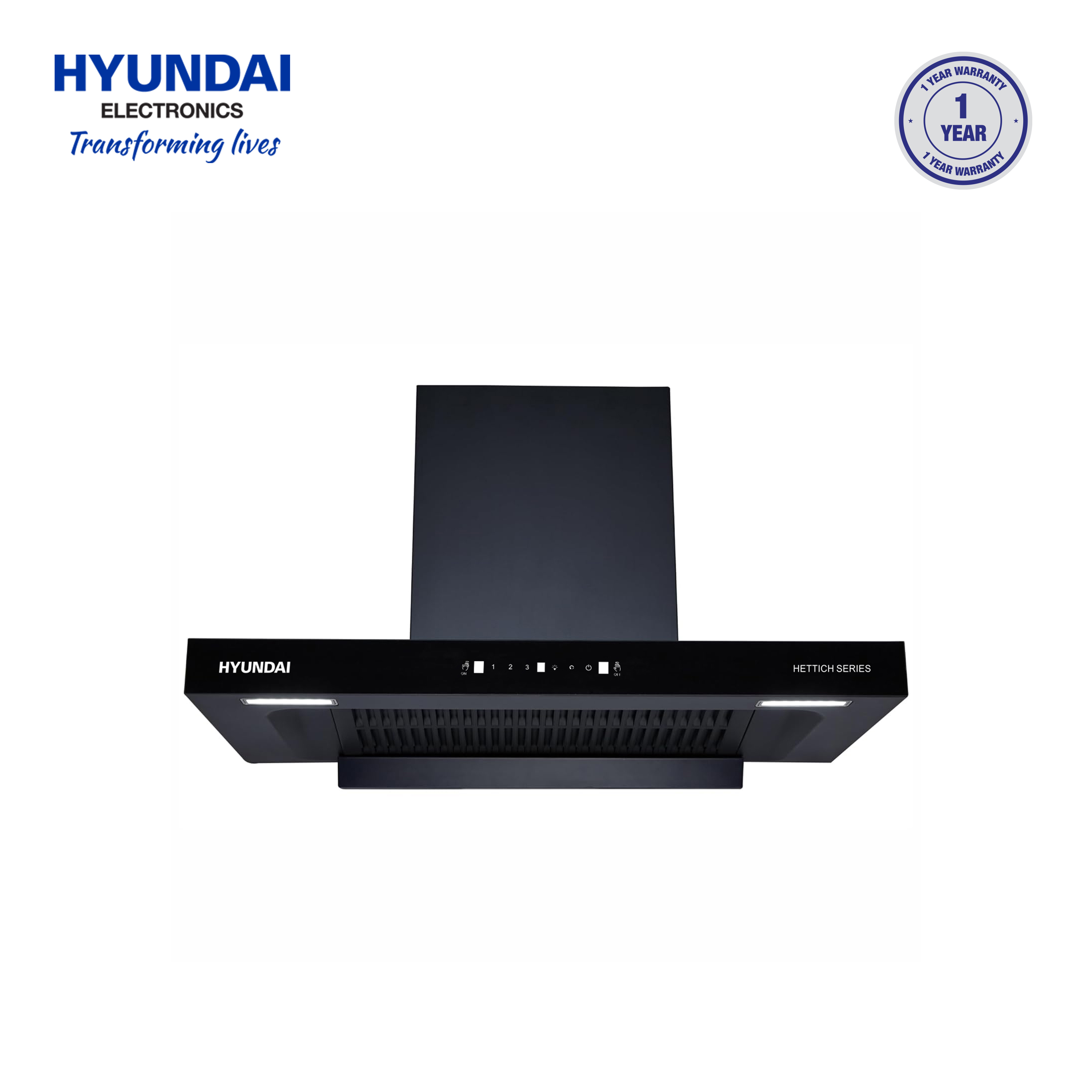 Modern flat design 90 CM black kitchen chimney